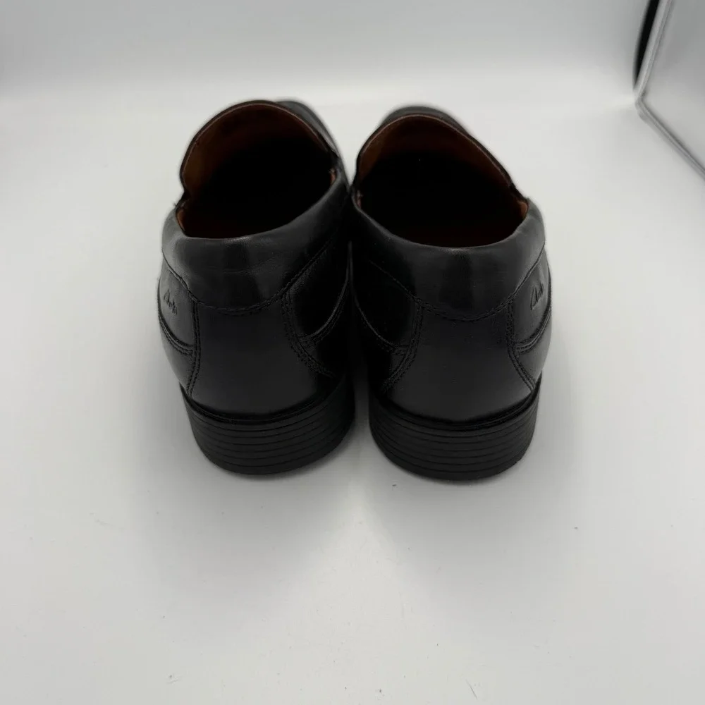 Clarks Collection Whiddon Step Mens Black Leather Loafers Dress Shoes Size 9 M